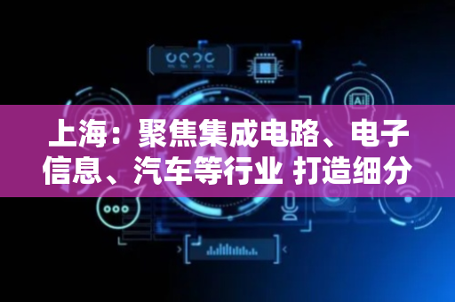 上海：聚焦集成电路、电子信息、汽车等行业 打造细分领域行业模型