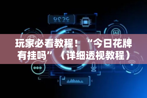 玩家必看教程！“今日花牌有挂吗”（详细透视教程）-哔哩哔哩