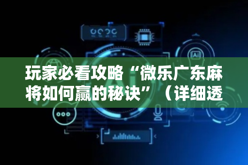 玩家必看攻略“微乐广东麻将如何赢的秘诀”（详细透视教程）-哔哩哔哩