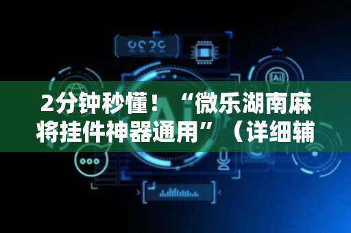 2分钟秒懂！“微乐湖南麻将挂件神器通用”（详细辅助教程）-哔哩哔哩