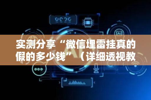 实测分享“微信埋雷挂真的假的多少钱”（详细透视教程）-哔哩哔哩