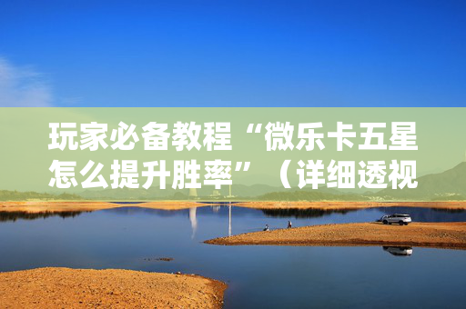 玩家必备教程“微乐卡五星怎么提升胜率”（详细透视教程）-哔哩哔哩