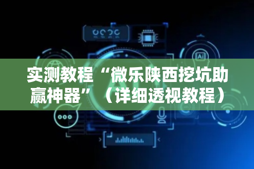 实测教程“微乐陕西挖坑助赢神器”（详细透视教程）-哔哩哔哩
