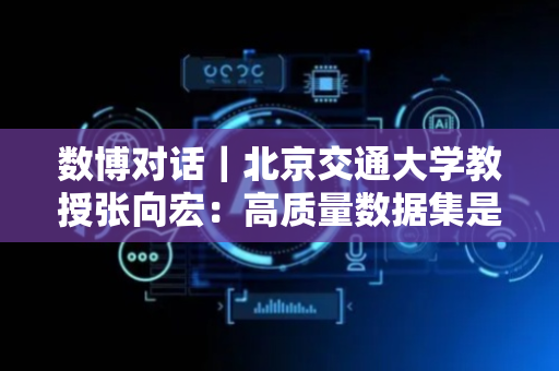 数博对话｜北京交通大学教授张向宏：高质量数据集是决定大模型质量的关键因素