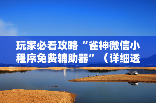 玩家必看攻略“雀神微信小程序免费辅助器”（详细透视教程）-哔哩哔哩