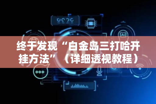 终于发现“白金岛三打哈开挂方法”（详细透视教程）-哔哩哔哩