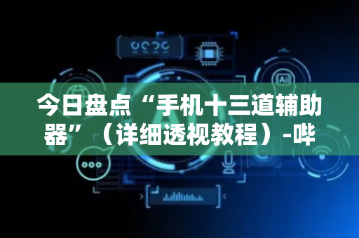今日盘点“手机十三道辅助器”（详细透视教程）-哔哩哔哩