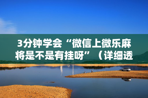 3分钟学会“微信上微乐麻将是不是有挂呀”（详细透视教程）-哔哩哔哩