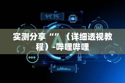 实测分享“”（详细透视教程）-哔哩哔哩