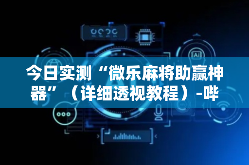 今日实测“微乐麻将助赢神器”（详细透视教程）-哔哩哔哩