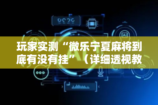 玩家实测“微乐宁夏麻将到底有没有挂”（详细透视教程）-哔哩哔哩