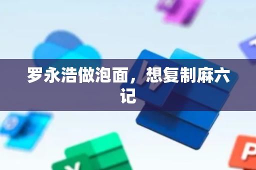 罗永浩做泡面，想复制麻六记