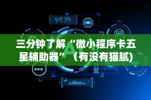 三分钟了解“微小程序卡五星辅助器”（有没有猫腻)