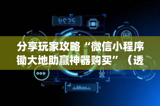 分享玩家攻略“微信小程序锄大地助赢神器购买”（透明挂辅助器)