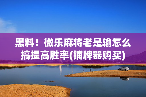 黑料！微乐麻将老是输怎么搞提高胜率(铺牌器购买)
