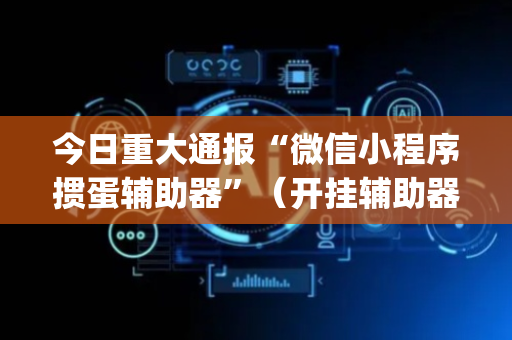 今日重大通报“微信小程序掼蛋辅助器”（开挂辅助器脚本)