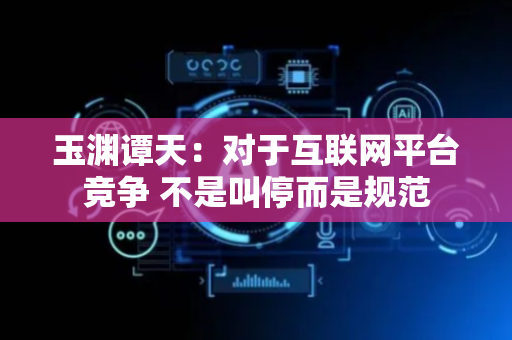 玉渊谭天：对于互联网平台竞争 不是叫停而是规范