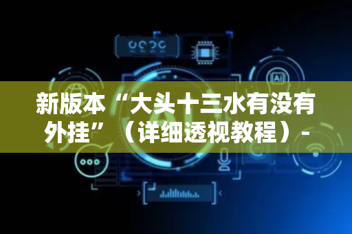 新版本“大头十三水有没有外挂”（详细透视教程）-哔哩哔哩