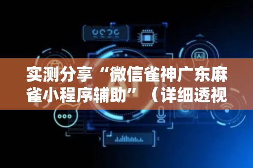 实测分享“微信雀神广东麻雀小程序辅助”（详细透视教程）-哔哩哔哩