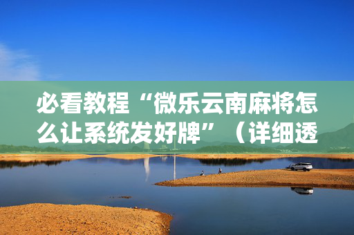 必看教程“微乐云南麻将怎么让系统发好牌”（详细透视教程）-哔哩哔哩