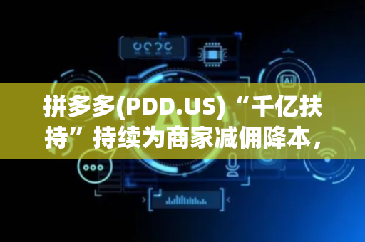 拼多多(PDD.US)“千亿扶持”持续为商家减佣降本，Q2营收增速再放缓
