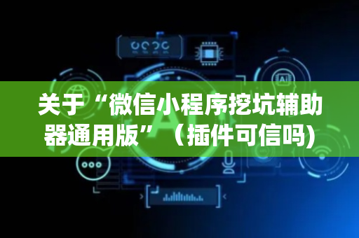 关于“微信小程序挖坑辅助器通用版”（插件可信吗)