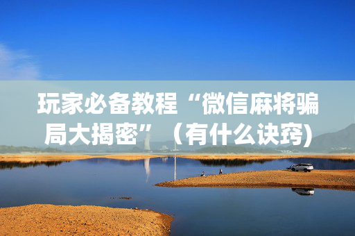 玩家必备教程“微信麻将骗局大揭密”（有什么诀窍)