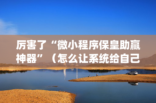 厉害了“微小程序保皇助赢神器”（怎么让系统给自己好牌)