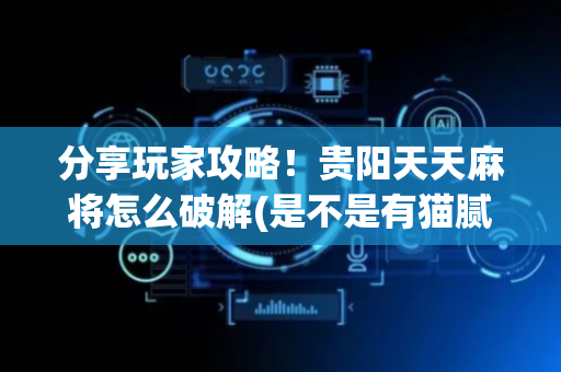 分享玩家攻略！贵阳天天麻将怎么破解(是不是有猫腻)