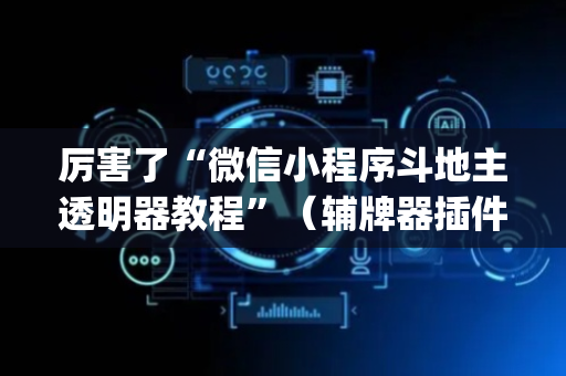 厉害了“微信小程序斗地主透明器教程”（辅牌器插件购买)