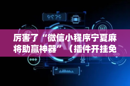 厉害了“微信小程序宁夏麻将助赢神器”（插件开挂免费AI)
