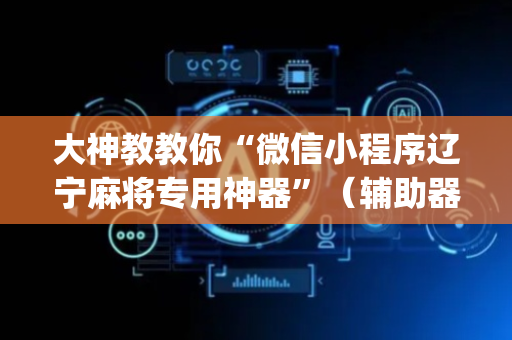 大神教教你“微信小程序辽宁麻将专用神器”（辅助器插件)