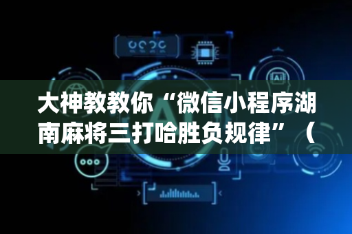 大神教教你“微信小程序湖南麻将三打哈胜负规律”（外辅工具)