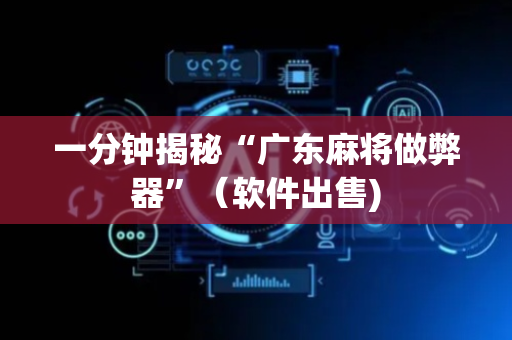 一分钟揭秘“广东麻将做弊器”（软件出售)
