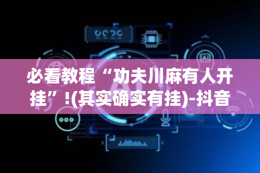 必看教程“功夫川麻有人开挂”!(其实确实有挂)-抖音