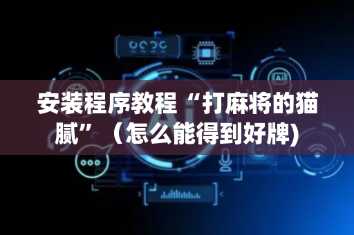 安装程序教程“打麻将的猫腻”（怎么能得到好牌)