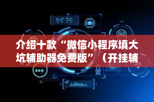 介绍十款“微信小程序填大坑辅助器免费版”（开挂辅助插件)