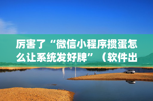 厉害了“微信小程序掼蛋怎么让系统发好牌”（软件出售)