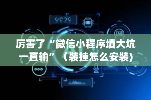 厉害了“微信小程序填大坑一直输”（装挂怎么安装)