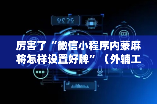 厉害了“微信小程序内蒙麻将怎样设置好牌”（外辅工具)