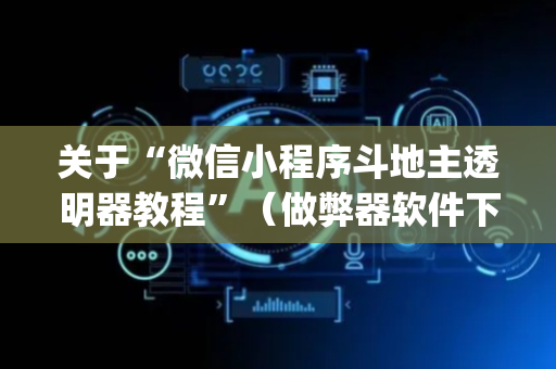 关于“微信小程序斗地主透明器教程”（做弊器软件下载)