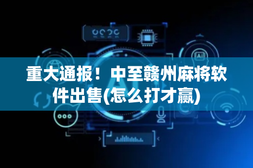 重大通报！中至赣州麻将软件出售(怎么打才赢)