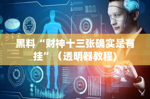 黑料“财神十三张确实是有挂”（透明器教程)