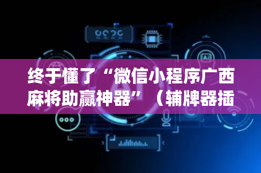终于懂了“微信小程序广西麻将助赢神器”（辅牌器插件购买)