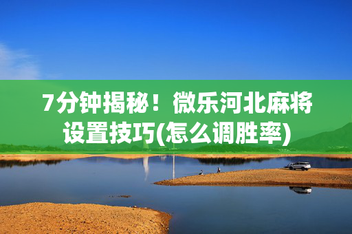 7分钟揭秘！微乐河北麻将设置技巧(怎么调胜率)