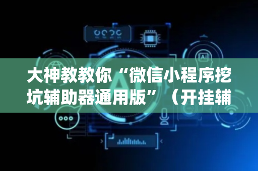 大神教教你“微信小程序挖坑辅助器通用版”（开挂辅助插件)
