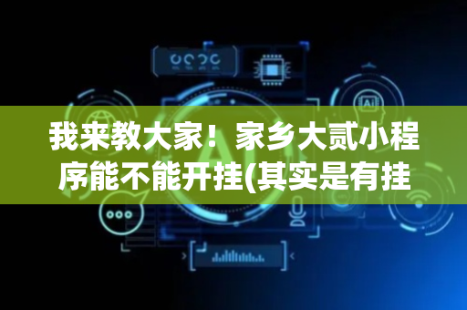 我来教大家！家乡大贰小程序能不能开挂(其实是有挂的)