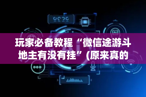 玩家必备教程“微信途游斗地主有没有挂”(原来真的有挂)-抖音