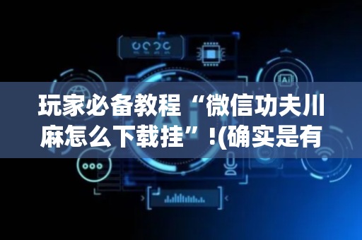 玩家必备教程“微信功夫川麻怎么下载挂”!(确实是有挂)-抖音