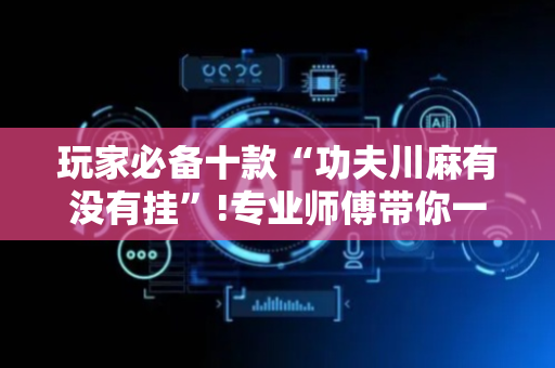 玩家必备十款“功夫川麻有没有挂”!专业师傅带你一起了解（详细教程）-抖音